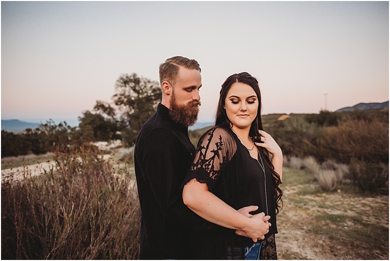Outdoor engagement session in Temecula, CA during golden hour