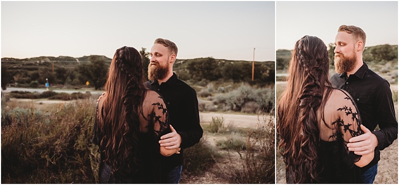 Boho braided style for engagement session