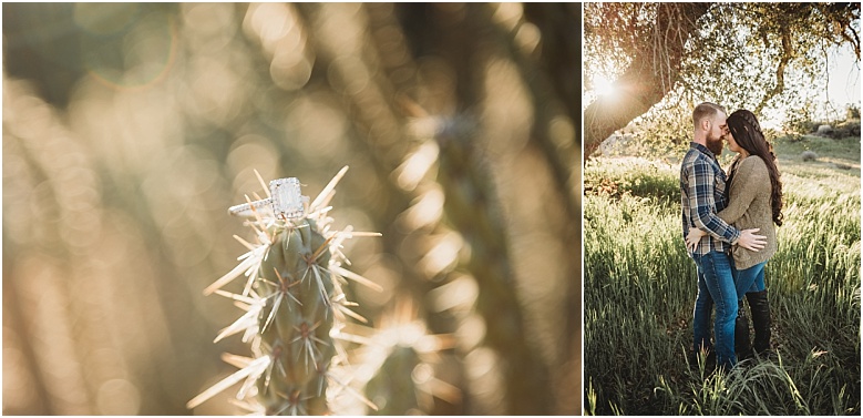 Outdoor engagement session in Temecula, CA featuring ring detail shot