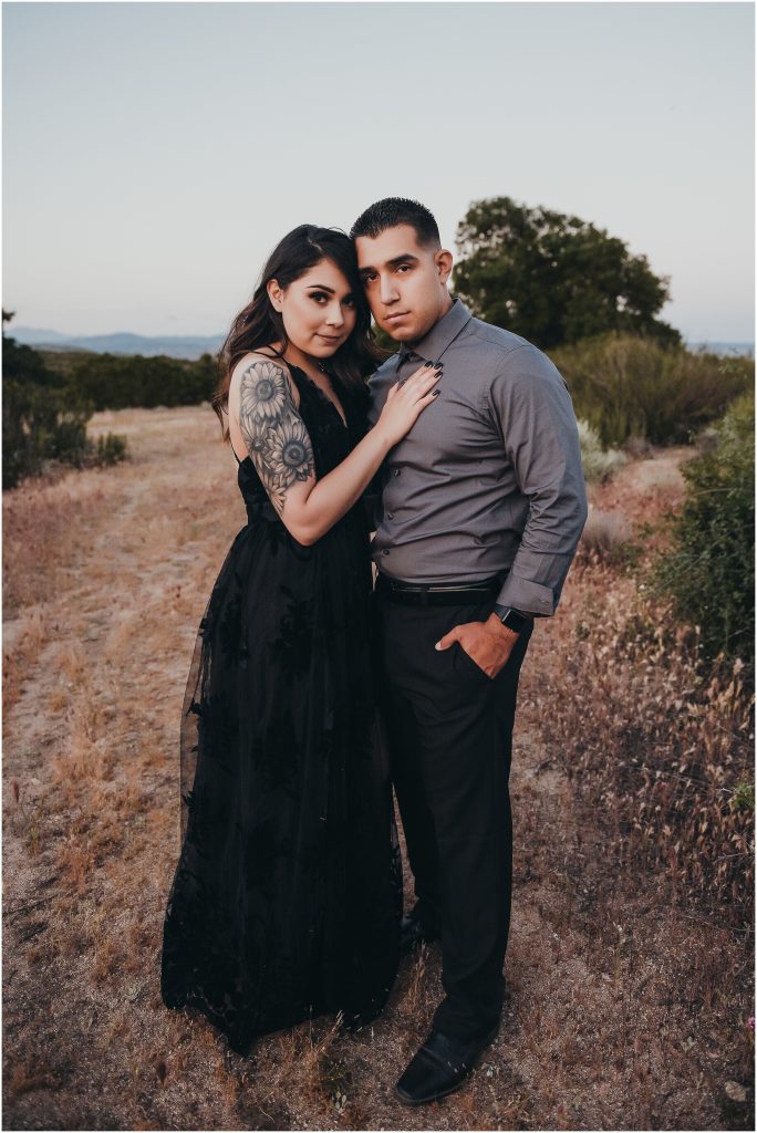 Temecula and Dallas Wedding Photographer -- couple during anniversary photoshoot in Temecula, CA in a field
