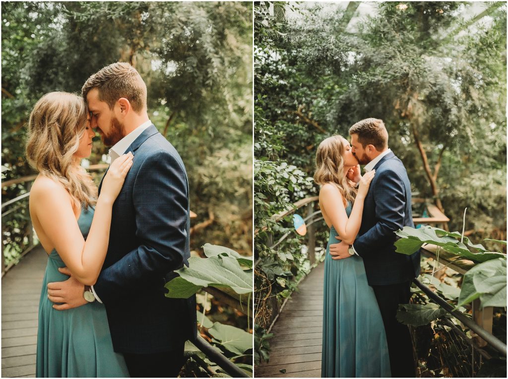 Engagement session in the Butterfly House in the Texas Discovery Gardens in Dallas, Texas by Dallas Wedding Photographer