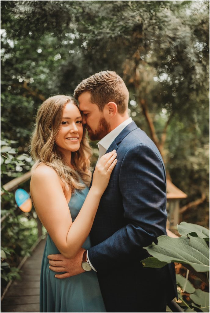 Engagement session in the Butterfly House in the Texas Discovery Gardens in Dallas, Texas by Dallas Wedding Photographer