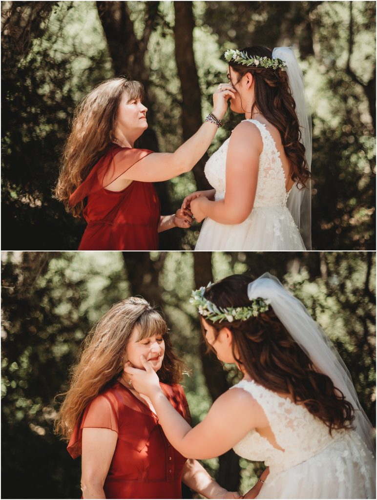 getting ready photos at Boho Camp inspired wedding by Dallas wedding photographer