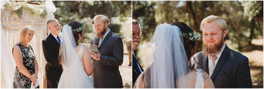 Jewish ceremony photos at Boho Camp inspired wedding by Dallas wedding photographer