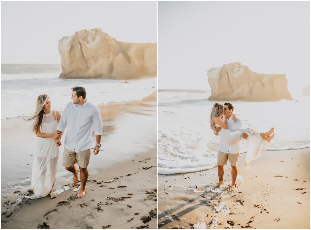 Summer El Matador Beach Malibu California Engagement Photos by Malibu Wedding Photographer Kyrsten Ashlay Photography