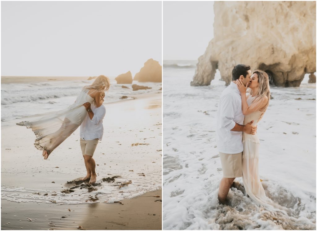 Summer El Matador Beach Malibu California Engagement Photos by Malibu Wedding Photographer Kyrsten Ashlay Photography