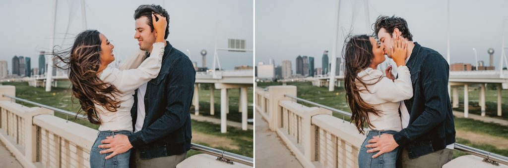 Windy Chic Evening Engagement Session in Downtown Dallas by Dallas Wedding Photographer Kyrsten Ashlay Photography