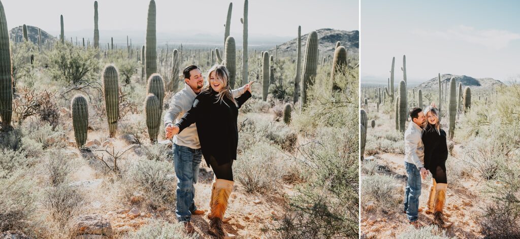 Saguaro National Park Engagement Session in Tucson AZ by Destination Wedding Photographer Kyrsten Ashlay Photography