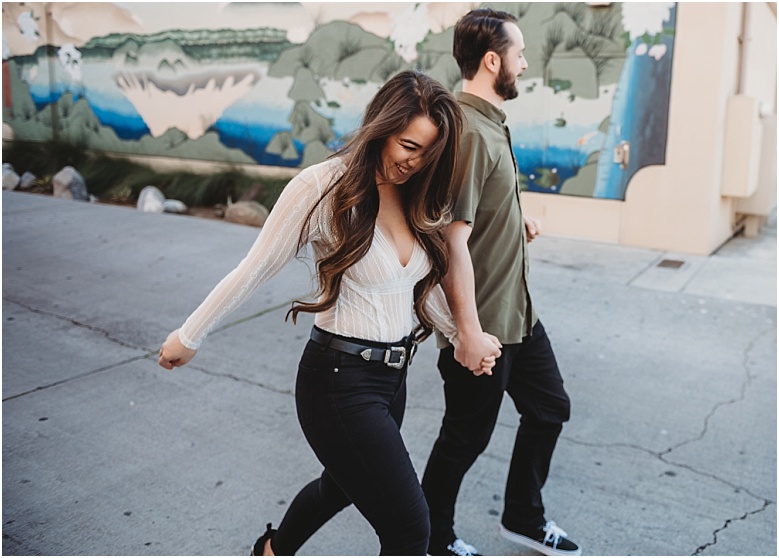 June and Christian downtown engagement session in Encinitas, Ca downtown engagement session in Encinitas, Ca