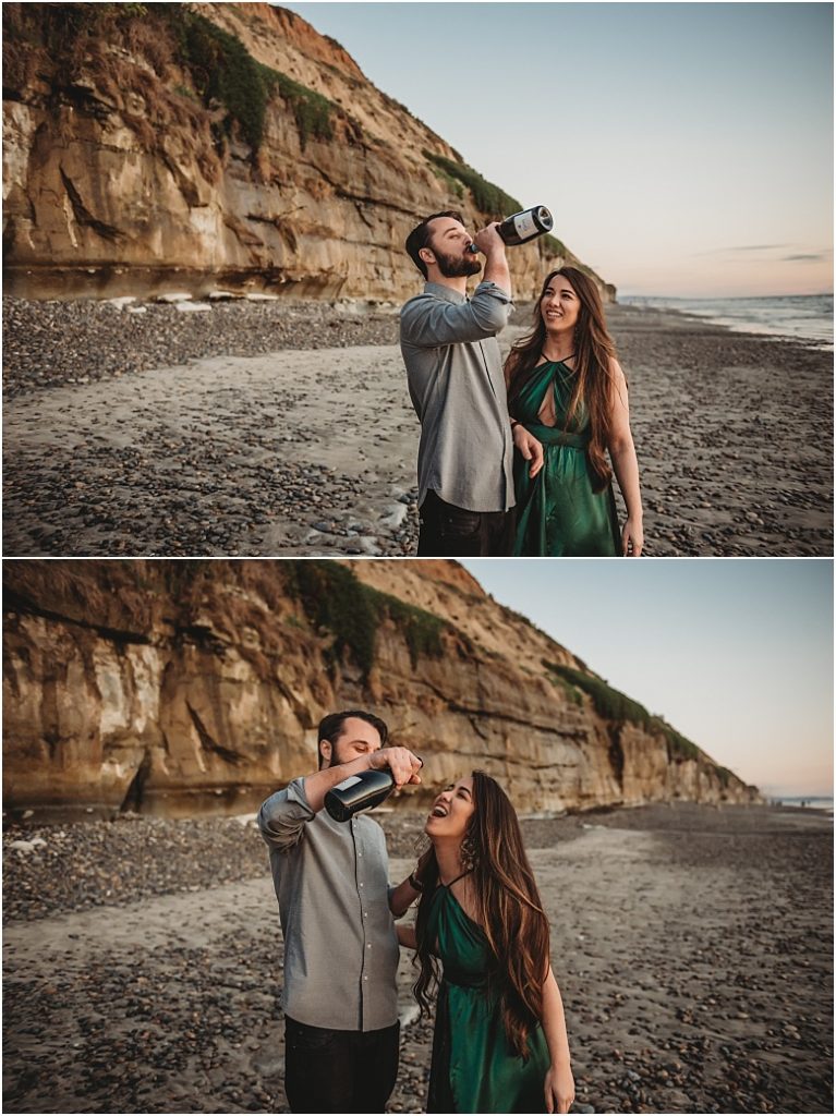 June and Christian beach engagement session in Encinitas, Ca beach engagement session in Encinitas, Ca