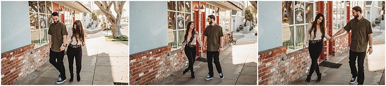 June and Christian downtown engagement session in Encinitas, Ca downtown engagement session in Encinitas, Ca
