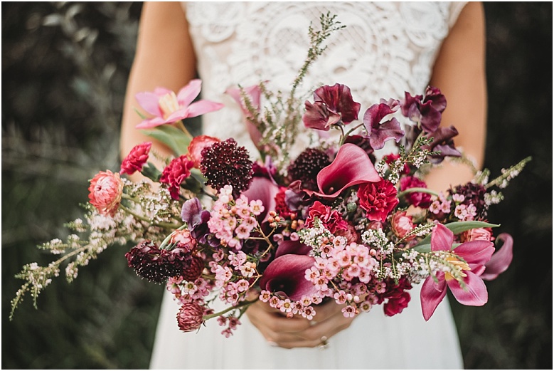 Nancy Lobo Designs Bridal Session in Fallbrook, CA by Dallas Wedding Photographer - Kyrsten Ashlay Photography -- maroon wedding bouquet -- purple wedding bouquet