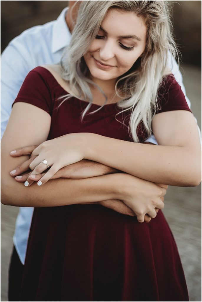 Sunset Cliffs proposal, detail ring shot