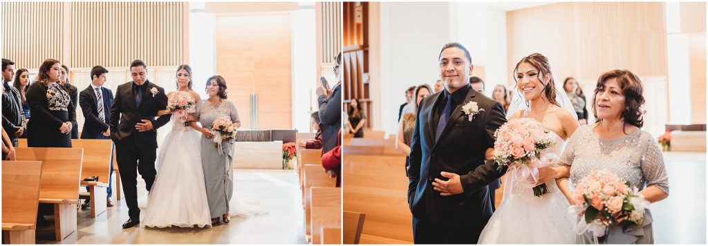 bride and groom during ceremony at St. John Vianney Catholic church