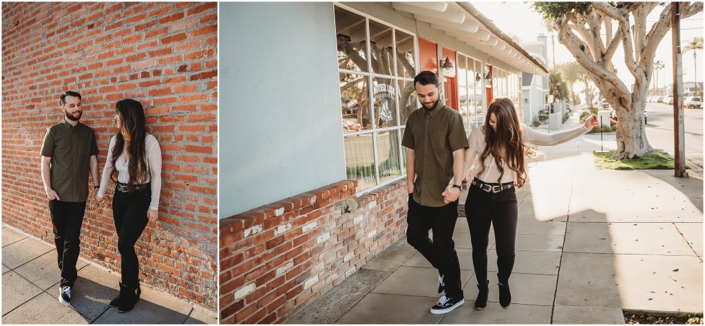 engagement session in Downtown Encinitas in San Diego by Dallas wedding photographer