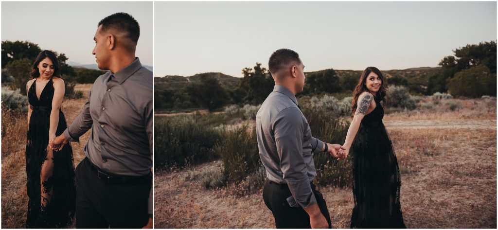 Temecula and Dallas Wedding Photographer -- couple during anniversary photoshoot in Temecula, CA in a field