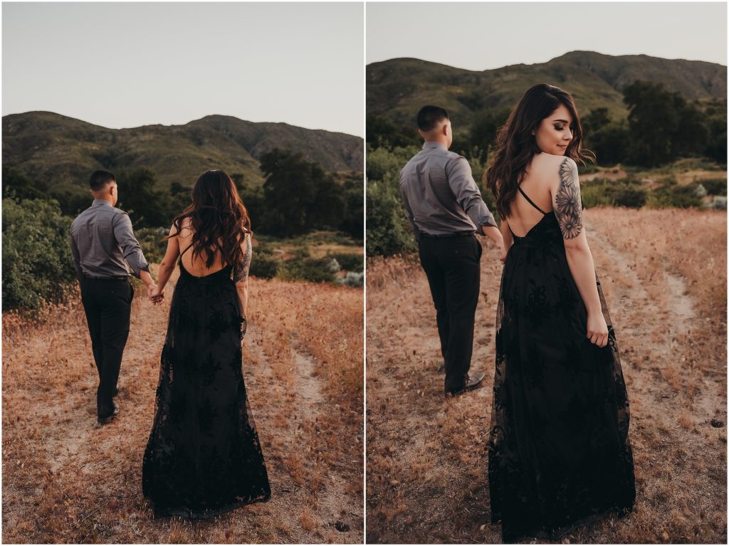Temecula and Dallas Wedding Photographer -- couple during anniversary photoshoot in Temecula, CA in a field