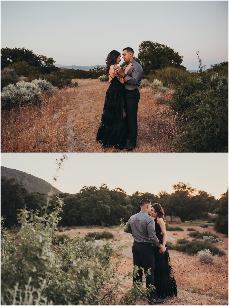 Temecula and Dallas Wedding Photographer -- couple during anniversary photoshoot in Temecula, CA in a field