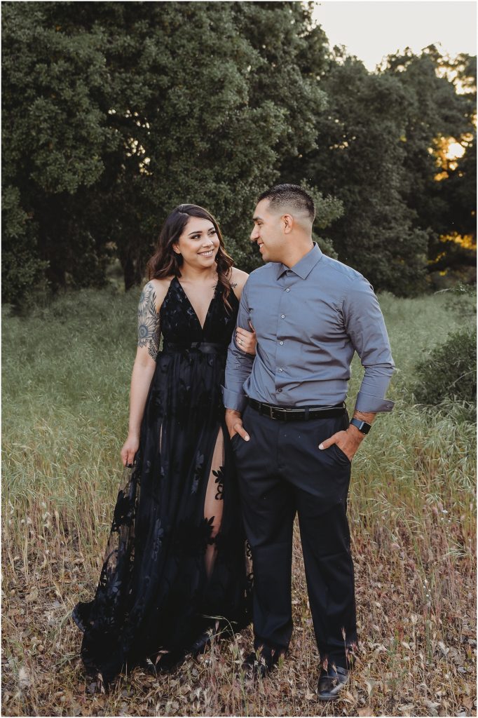 Temecula and Dallas Wedding Photographer -- couple during anniversary photoshoot in Temecula, CA in a field