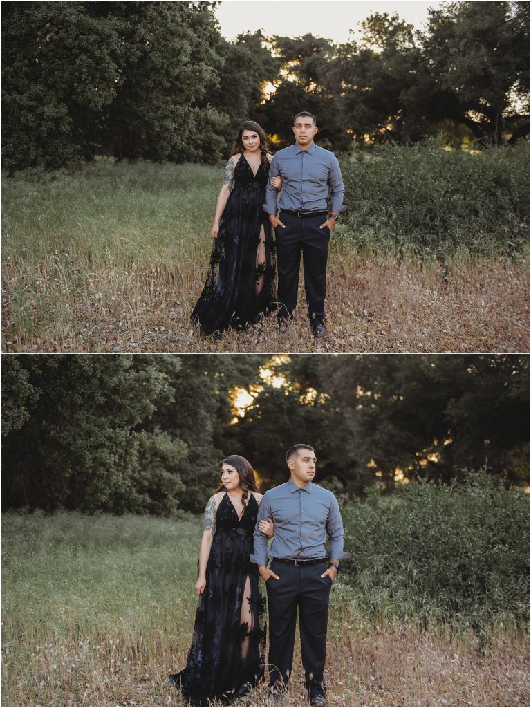 Temecula and Dallas Wedding Photographer -- couple during anniversary photoshoot in Temecula, CA in a field