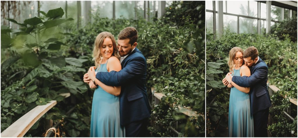 Engagement session in the Butterfly House in the Texas Discovery Gardens in Dallas, Texas by Dallas Wedding Photographer