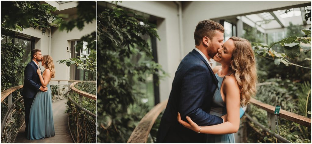 Engagement session in the Butterfly House in the Texas Discovery Gardens in Dallas, Texas by Dallas Wedding Photographer