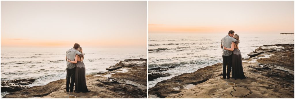 Sunset Cliffs engagement photos at sunset in La Jolla by Dallas Wedding Photographer