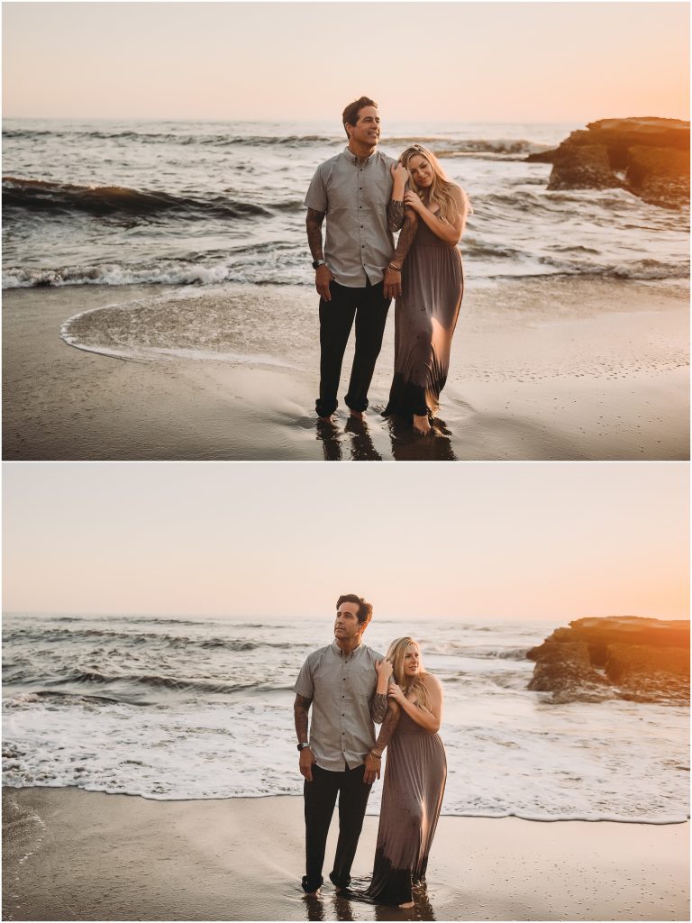 Sunset Cliffs engagement photos at sunset in La Jolla by Dallas Wedding Photographer