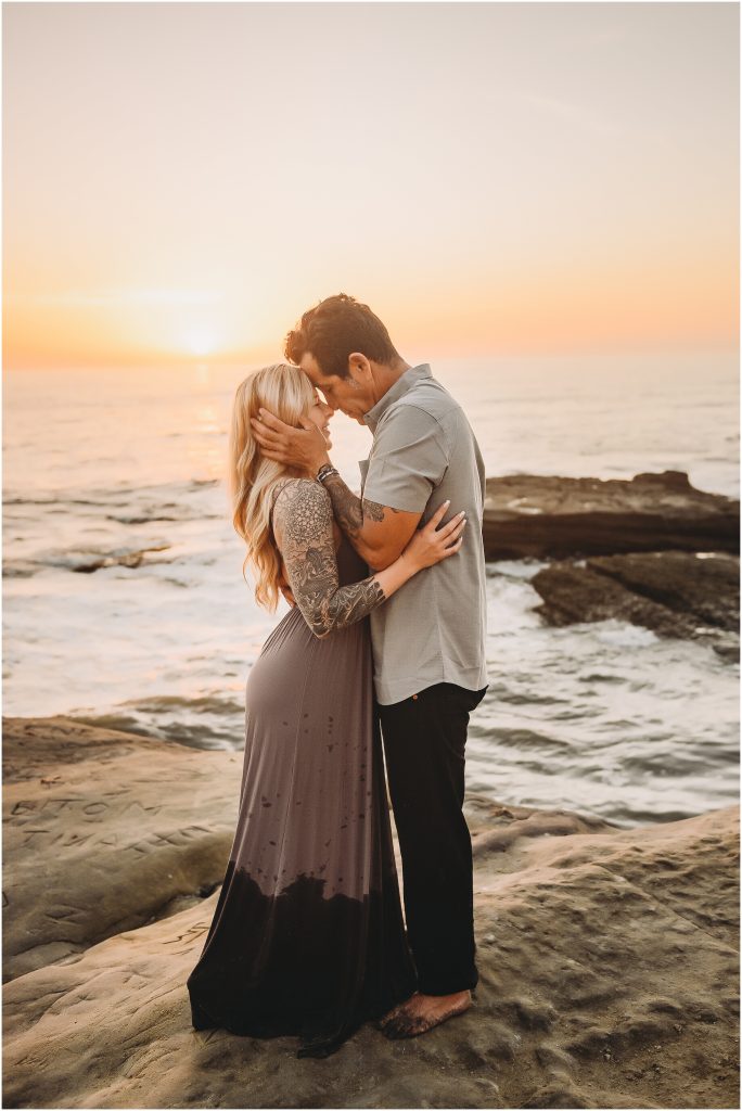 Sunset Cliffs engagement photos at sunset in La Jolla by Dallas Wedding Photographer