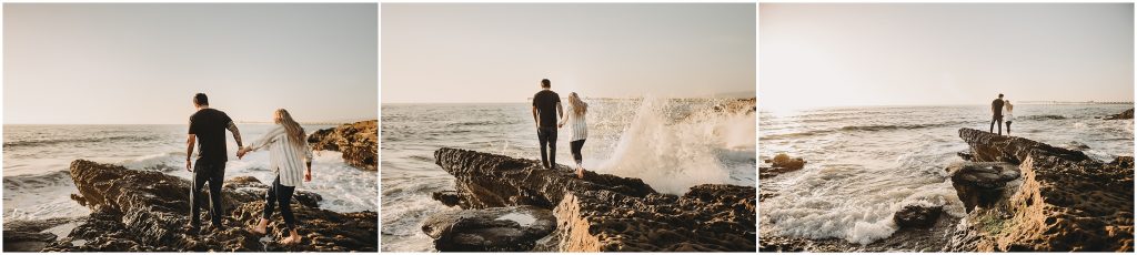 Sunset Cliffs engagement photos at sunset in La Jolla by Dallas Wedding Photographer