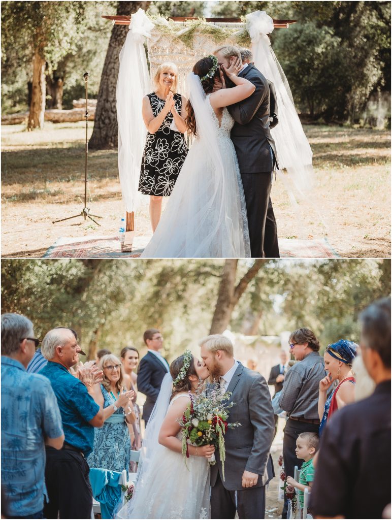 Jewish ceremony photos at Boho Camp inspired wedding by Dallas wedding photographer