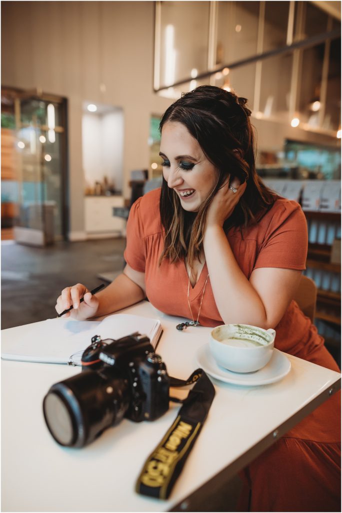 Dallas Wedding Photographer - Kyrsten Ashlay Photography branding session inside coffee shop