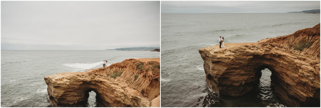 bride and groom at Sunset Cliffs Intimate Wedding by San Diego Wedding Photographer