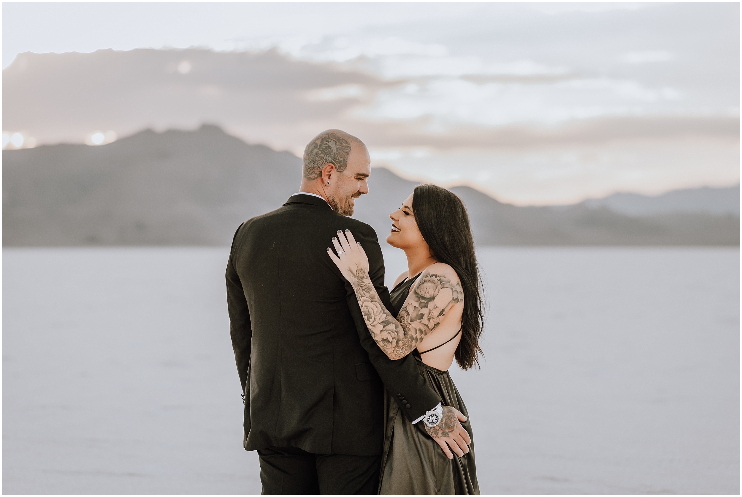 Bonneville Salt Flats Engagement Photos in Utah by Utah Elopement Photographer