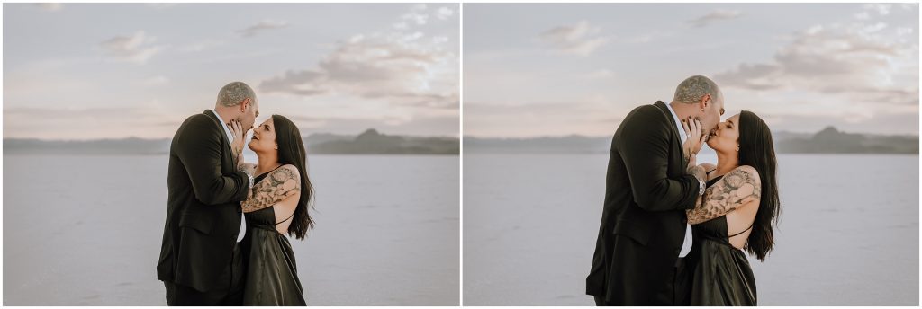 Bonneville Salt Flats Engagement Photos in Utah by Utah Elopement Photographer 