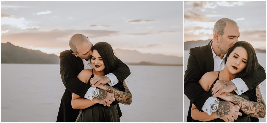 Bonneville Salt Flats Engagement Photos in Utah by Utah Elopement Photographer 