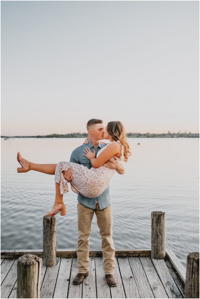 Spring White Rock Lake Engagement Photos by Dallas Wedding Photographer