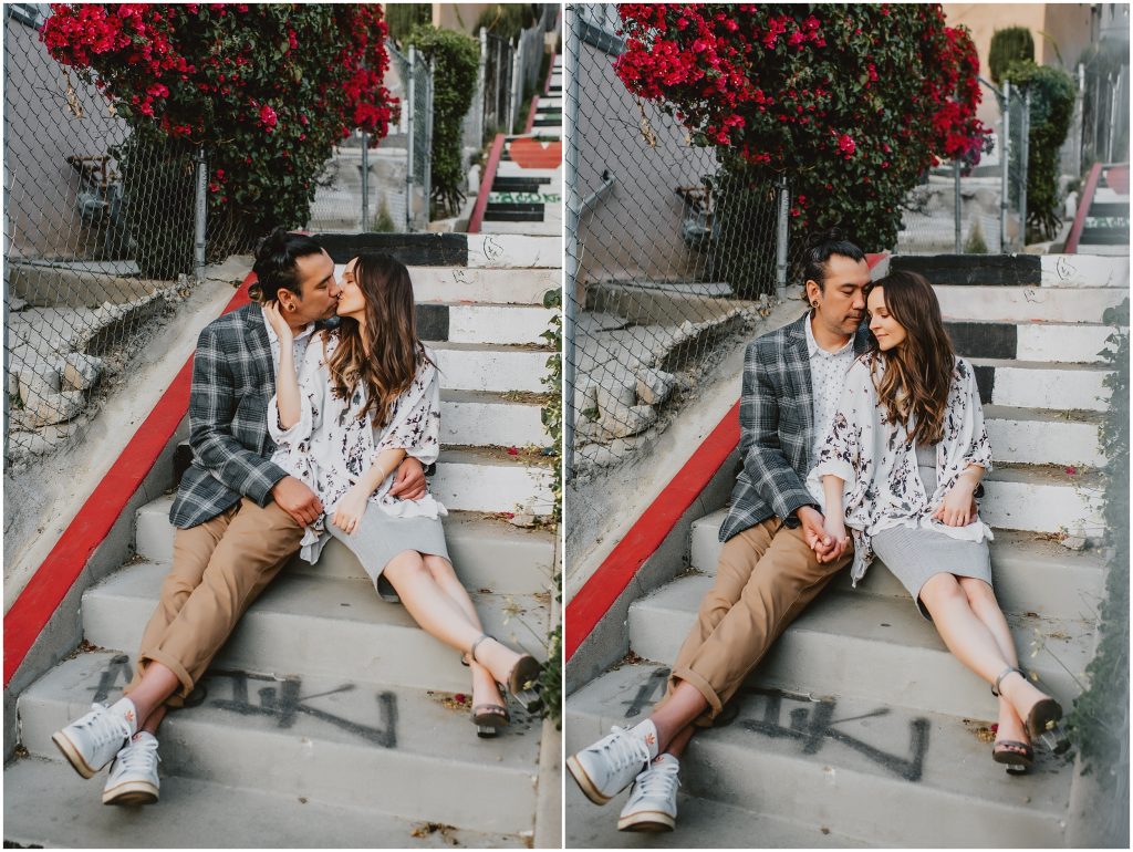 Downtown LA Engagement Photos by Los Angeles Wedding Photographer