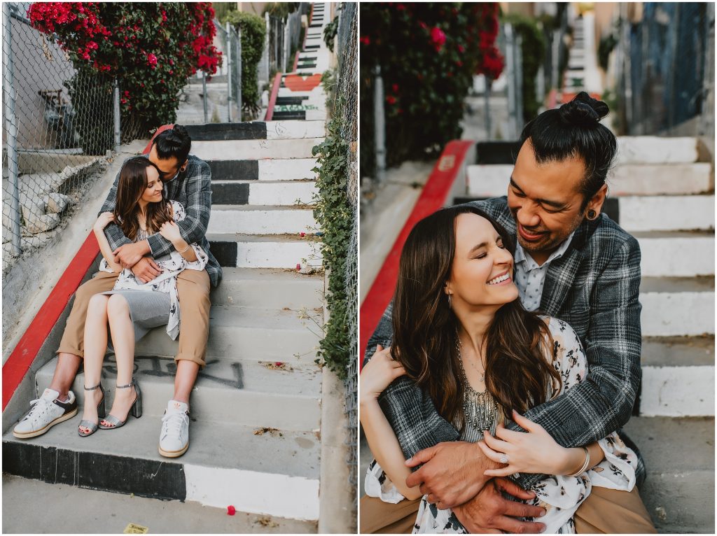 Downtown LA Engagement Photos by Los Angeles Wedding Photographer