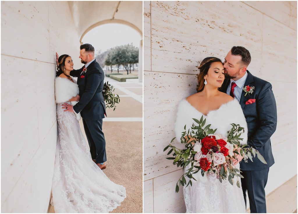 Romantic Winter Fort Worth Wedding at Ashton Depot by DFW Wedding Photographer