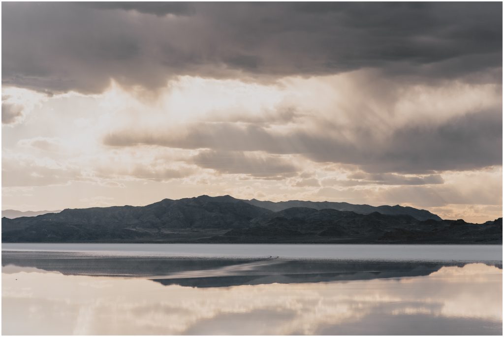 Winter Bonneville Salt Flat Engagement Session by Destination Wedding Photographer Kyrsten Ashlay Photography