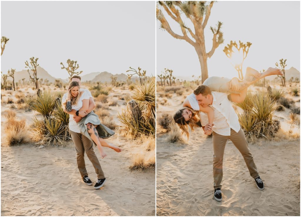 Playful Joshua Tree National Park Engagement Photos by California Wedidng Photographer Kyrsten Ashlay Photography