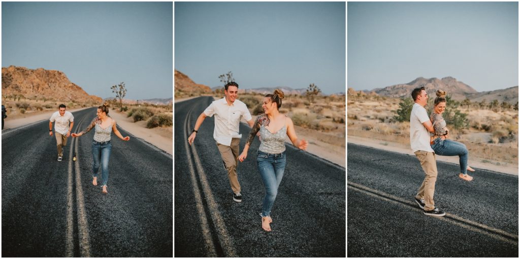 Playful Joshua Tree National Park Engagement Photos by California Wedidng Photographer Kyrsten Ashlay Photography
