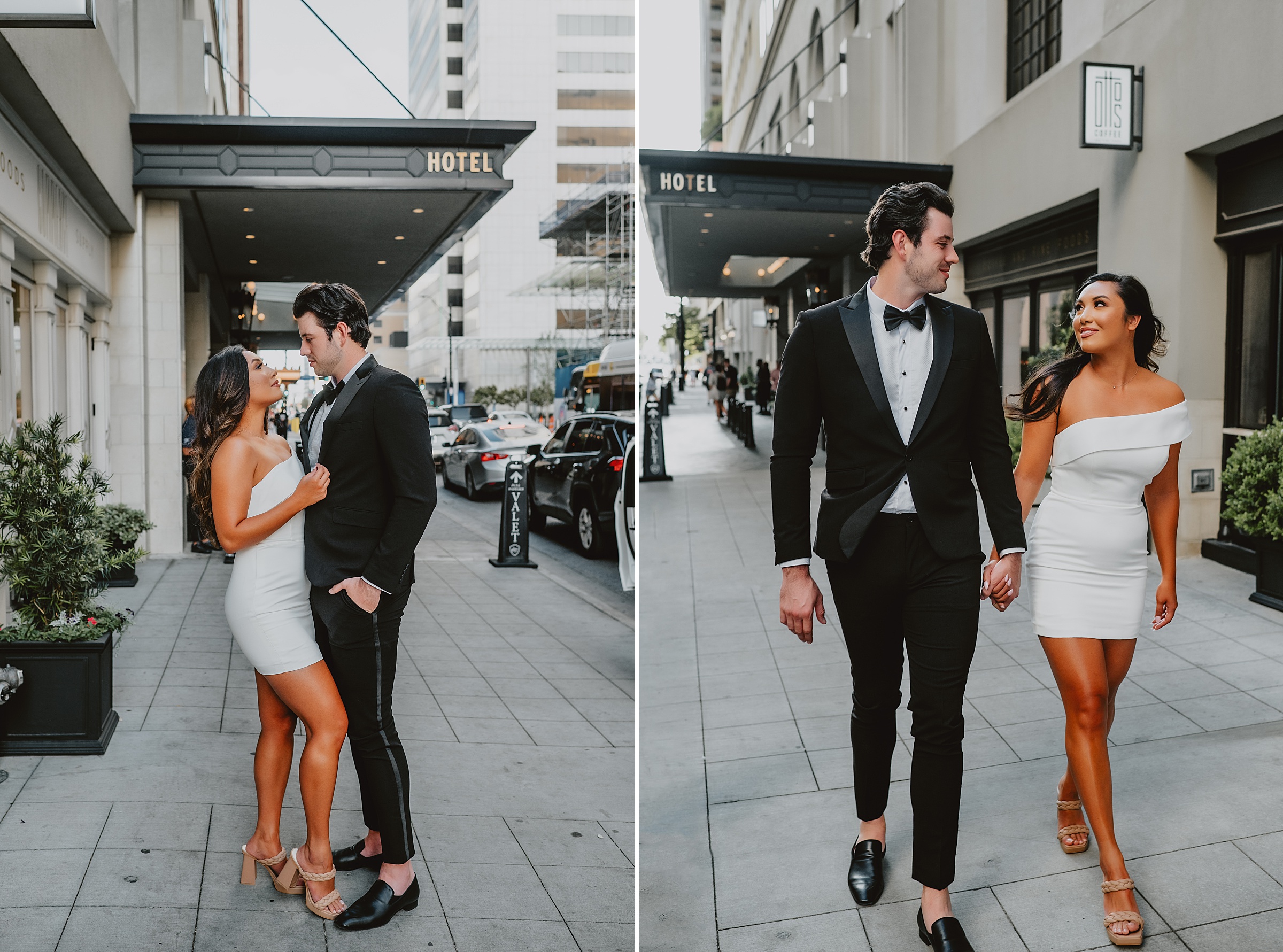 Windy Chic Evening Engagement Session in Downtown Dallas by Dallas Wedding Photographer Kyrsten Ashlay Photography
