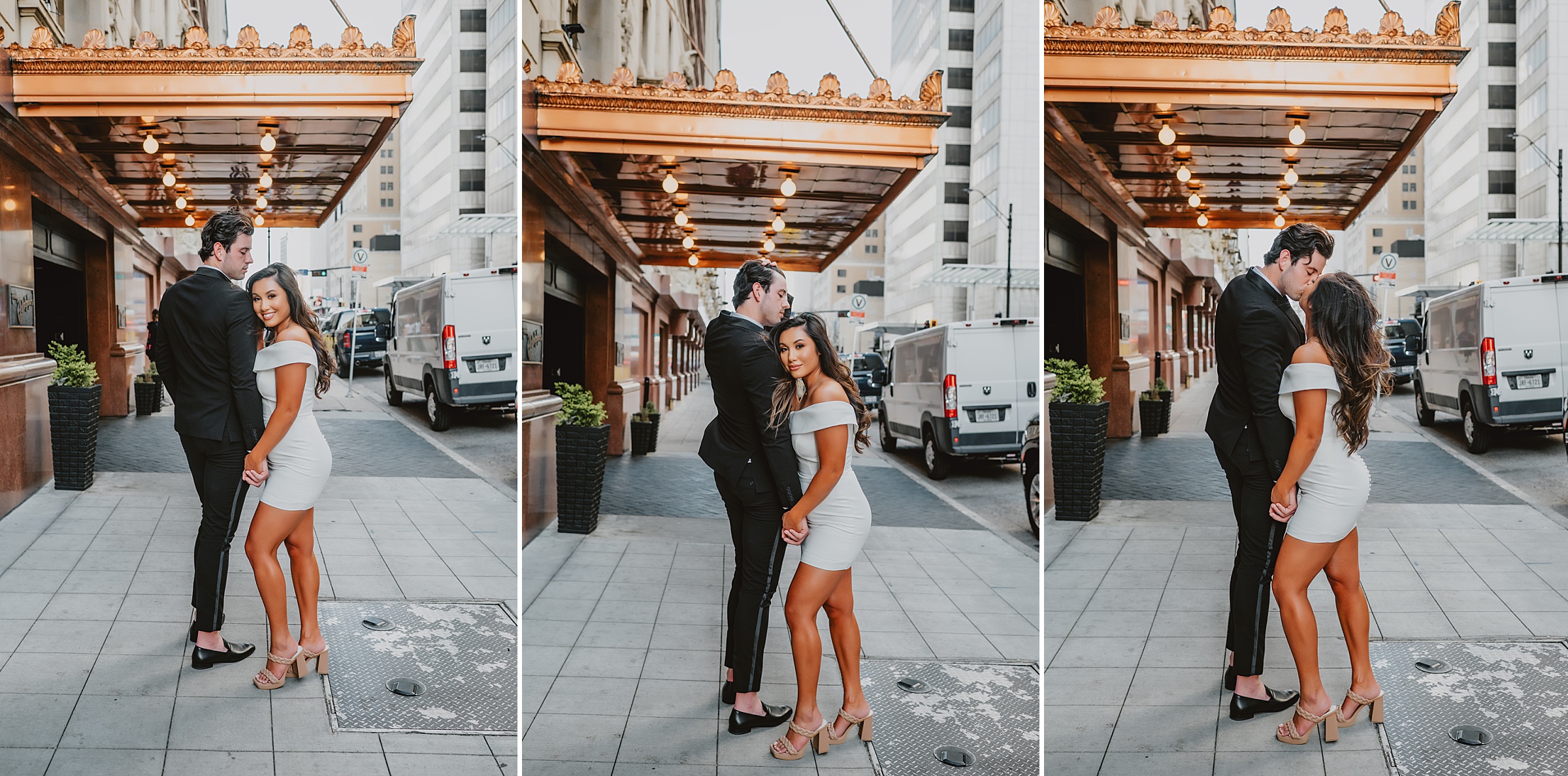 Windy Chic Evening Engagement Session in Downtown Dallas by Dallas Wedding Photographer Kyrsten Ashlay Photography