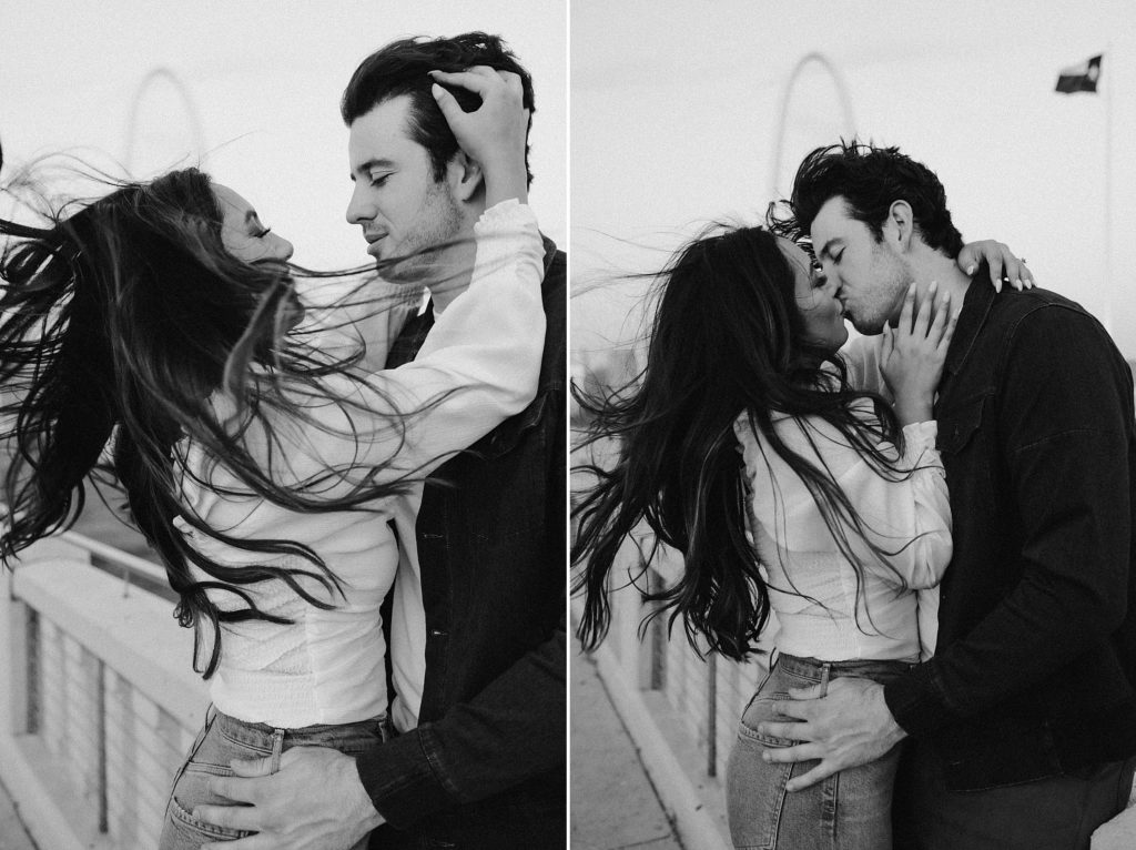 Windy Chic Evening Engagement Session in Downtown Dallas by Dallas Wedding Photographer Kyrsten Ashlay Photography