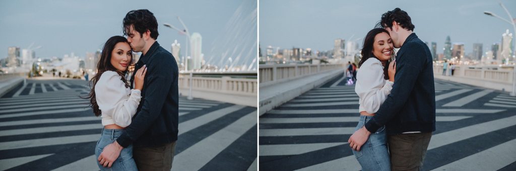 Windy Chic Evening Engagement Session in Downtown Dallas by Dallas Wedding Photographer Kyrsten Ashlay Photography