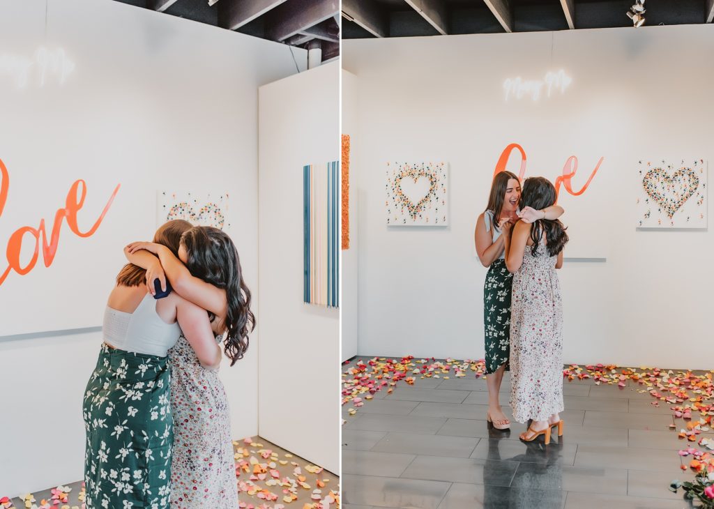 Proposal at Laura Rathe Fine Art Gallery in Dallas by Dallas Wedding Photographer Kyrsten Ashlay Photography