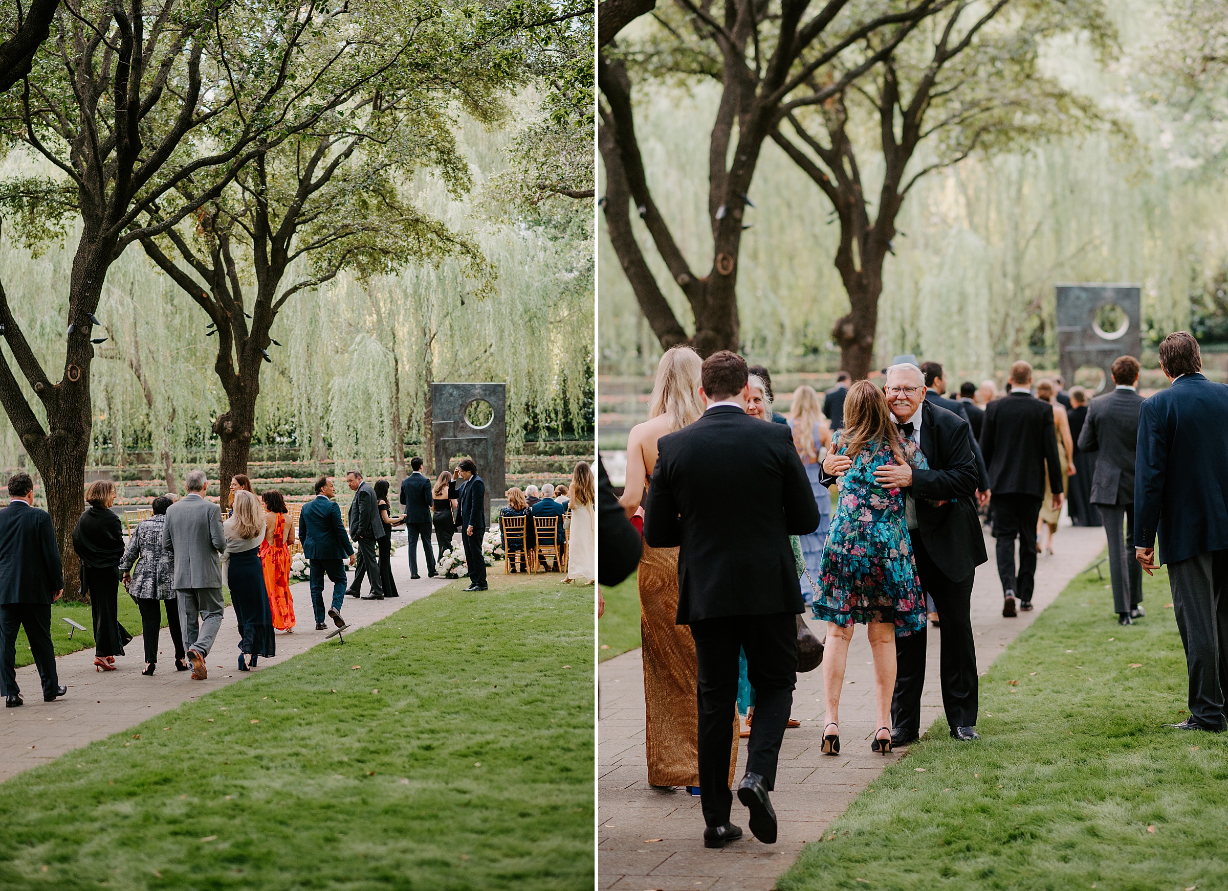 Spring wedding ceremony surrounded by art at the Nasher Sculpture Center