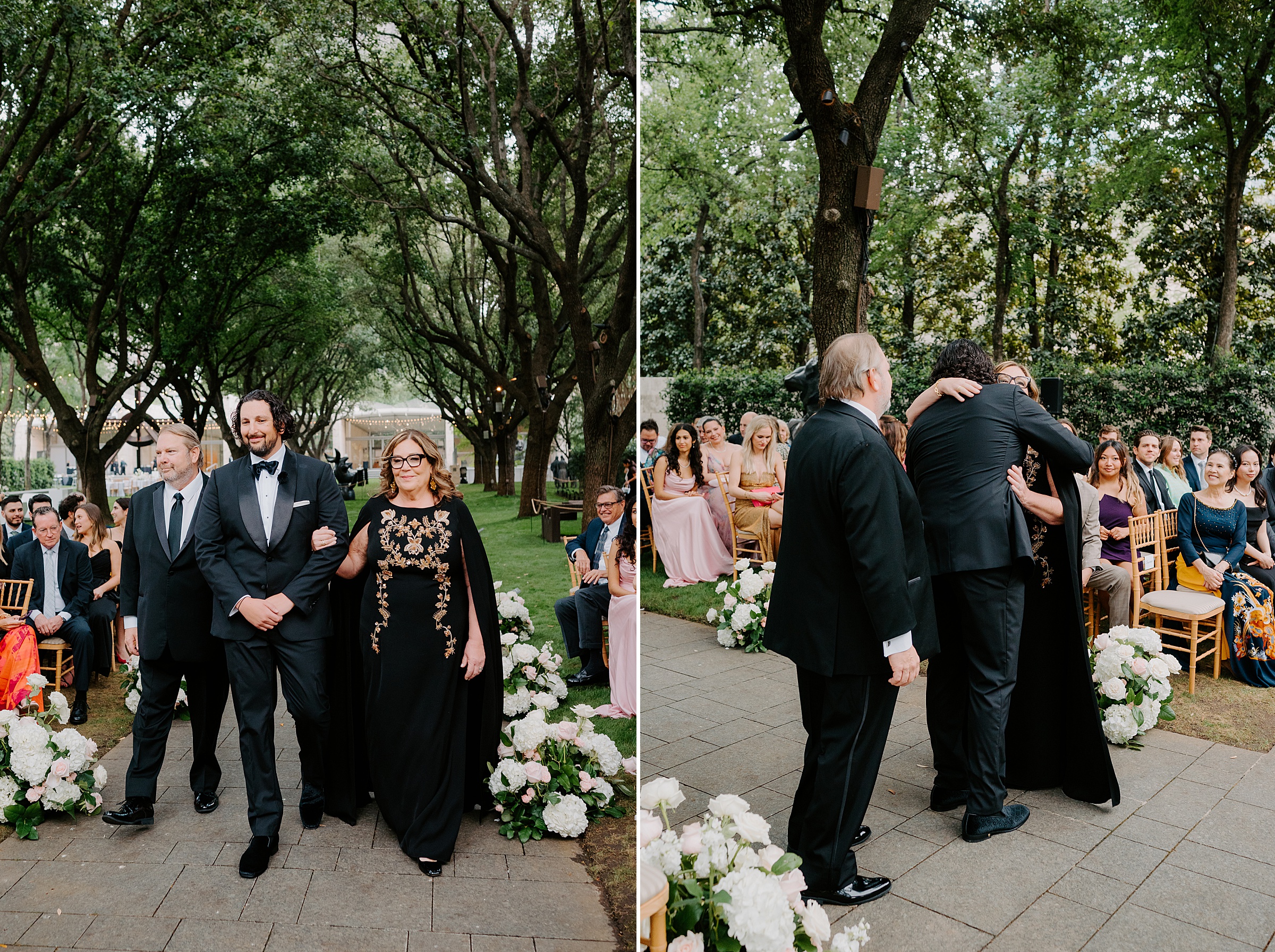 Spring wedding ceremony surrounded by art at the Nasher Sculpture Center